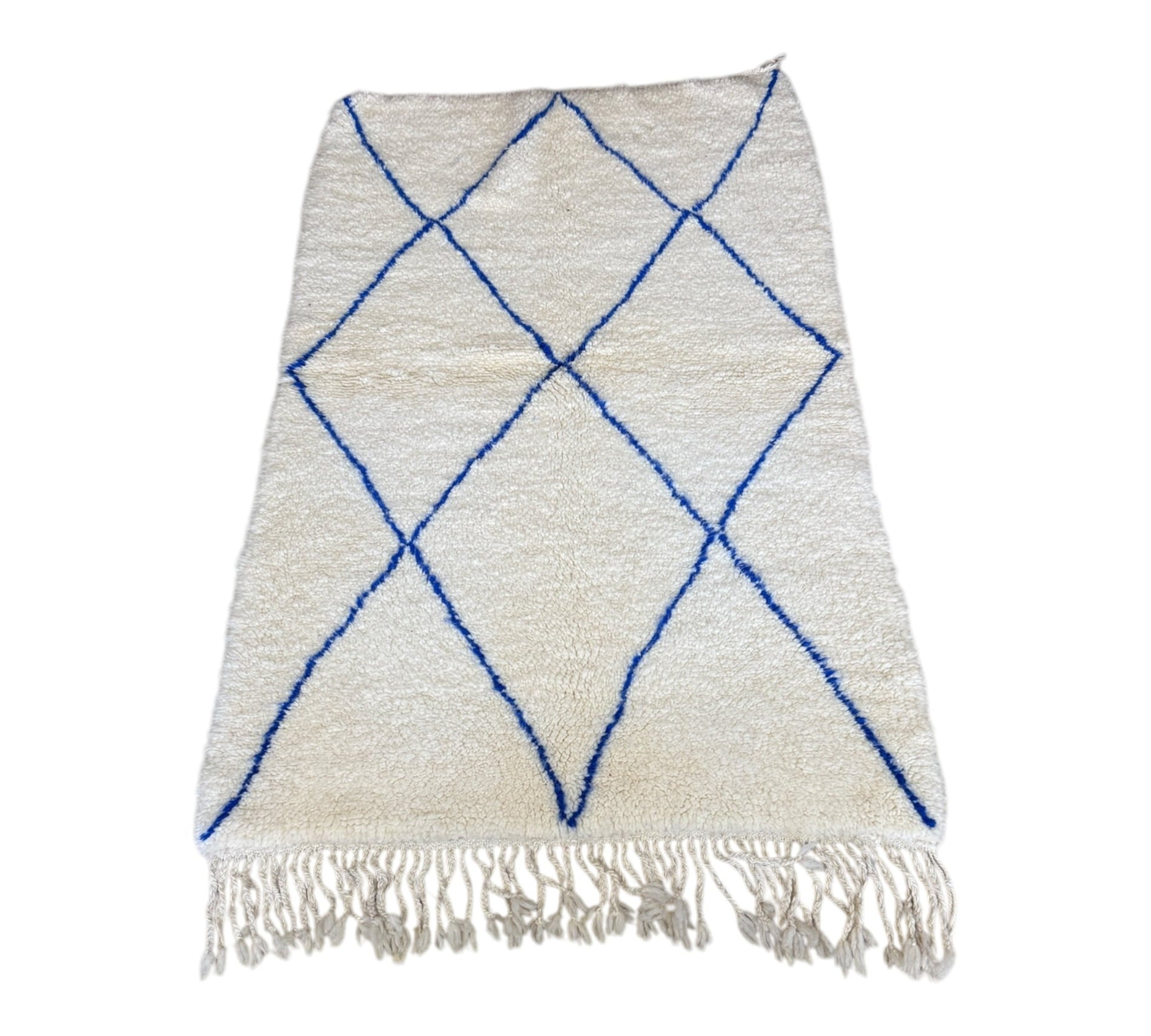 Blue & white Beni Ourain Moroccan rug mediterranean front