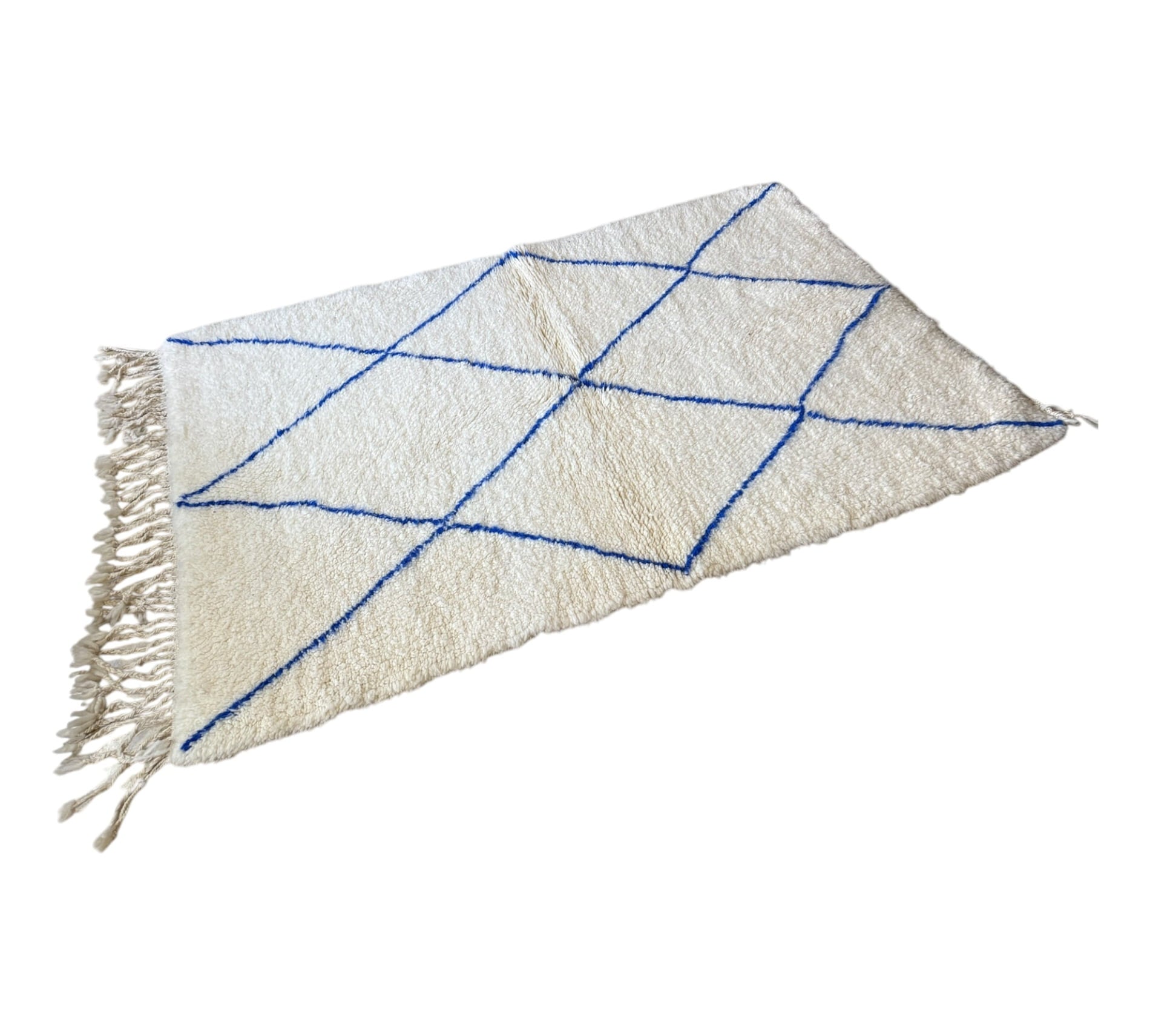 Blue & white Beni Ourain Moroccan rug mediterranean