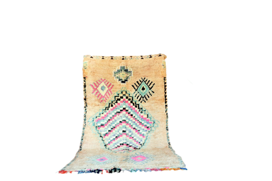 Boho moroccan vintage boujaad rug