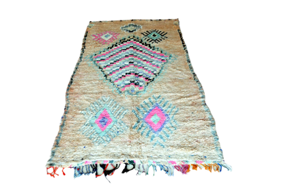 Boho moroccan vintage boujaad rug front