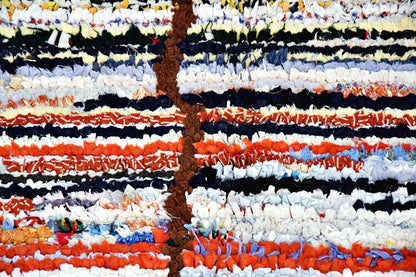 Boucherouite rug striped close up