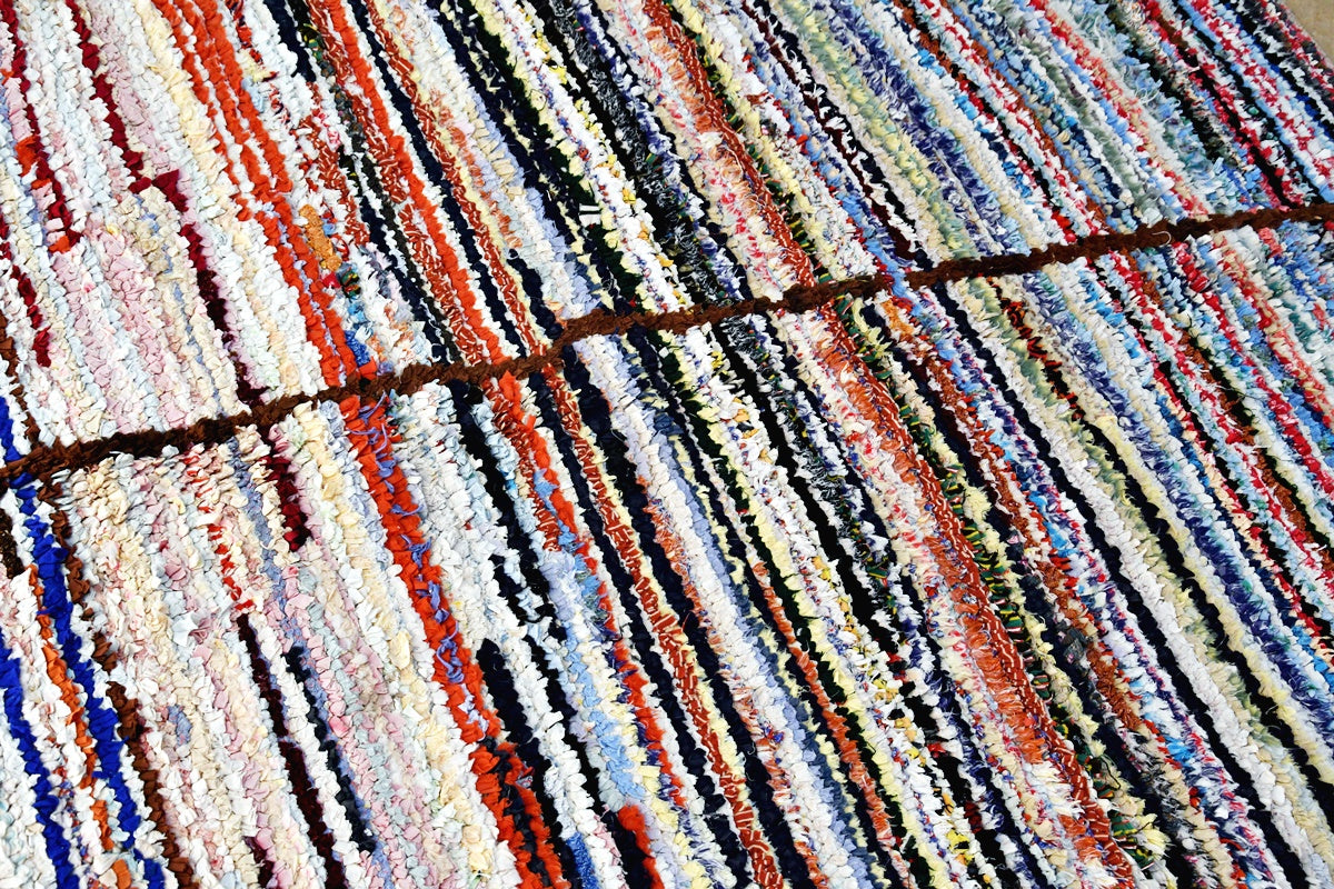Boucherouite rug striped side