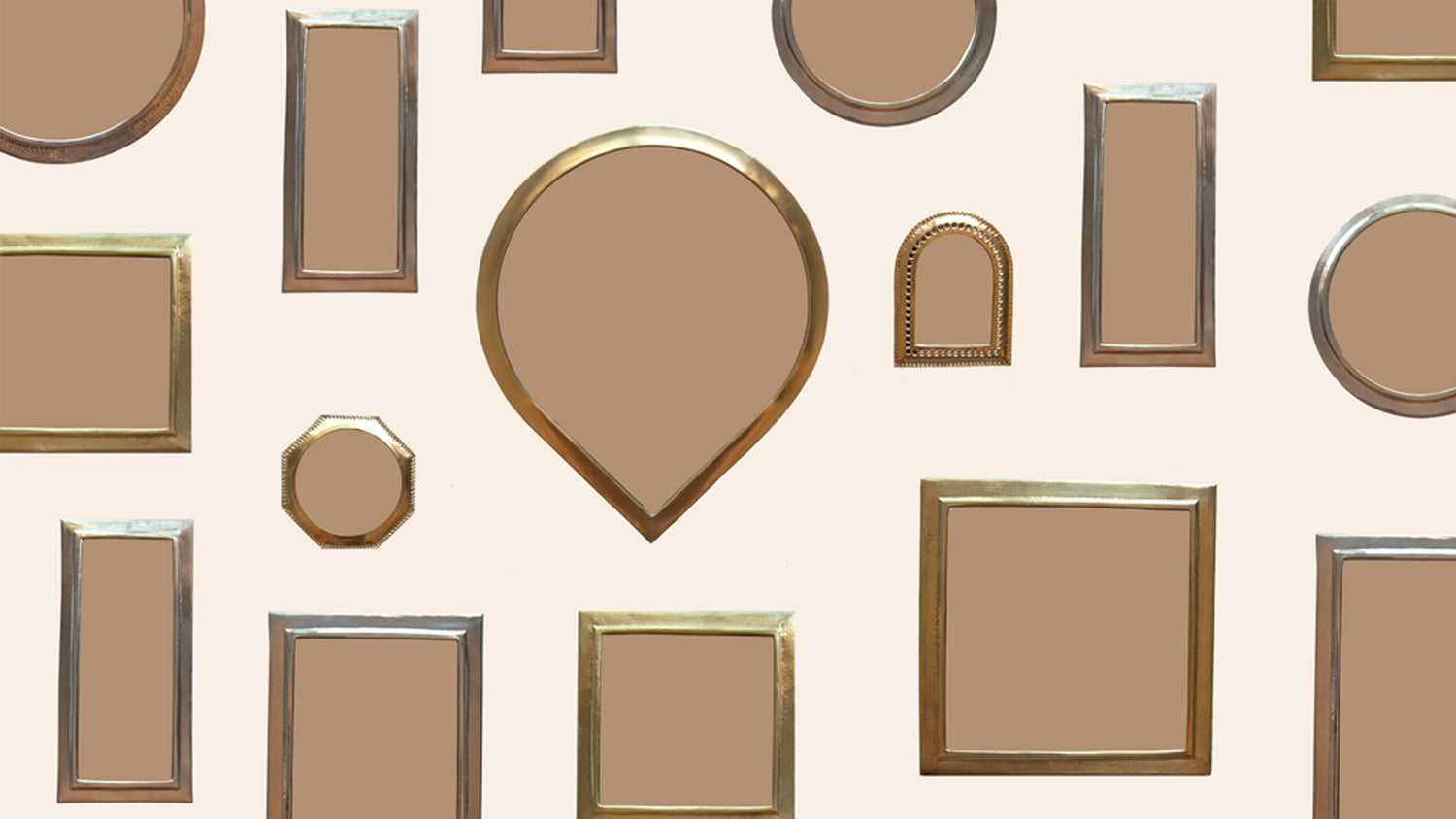 Colage moroccan brass mirrors all shapes handmade in Morocco labboho  