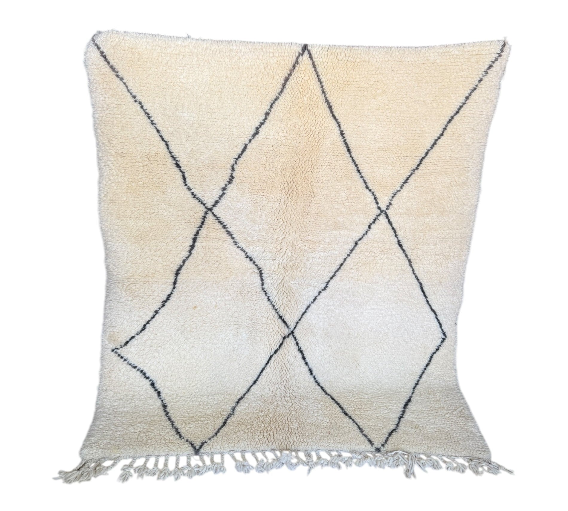 Diamond plush beni ourain rug standing