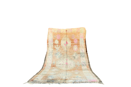 Faded Boho vintage boujaad moroccan rug pastel