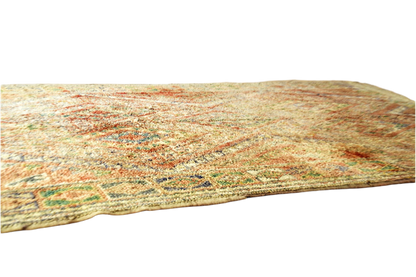 Faded red green beni mguild rectangle moroccan rug