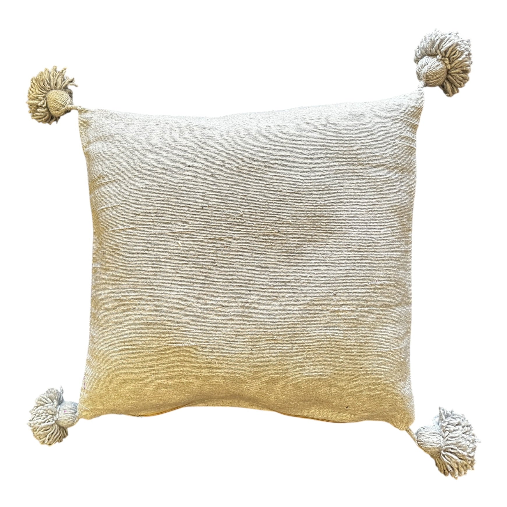 Grey taupe labboho Morocco pompom cushion cover 