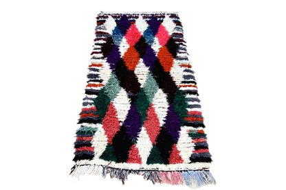 Jacquard Moroccan boucherouite plush rag rug full rug