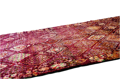 Large Moroccan purple vintage beni mguild rug