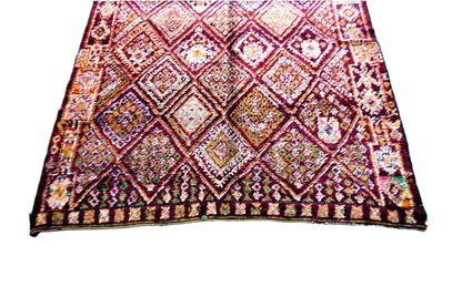 Large Moroccan purple vintage beni mguild rug outstanding