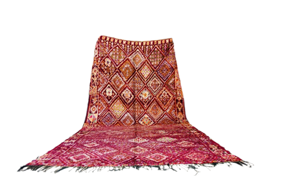 Large Moroccan purple vintage beni mguild rug outstanding standing