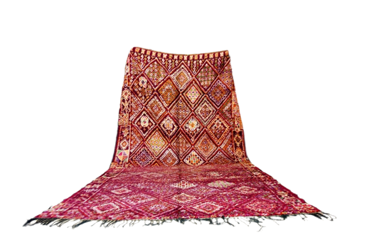 Large Moroccan purple vintage beni mguild rug outstanding standing