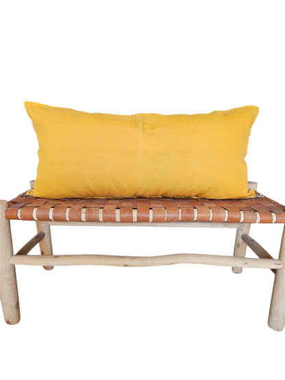 Large rectangle sabra silk cushion cover Yellow Backside