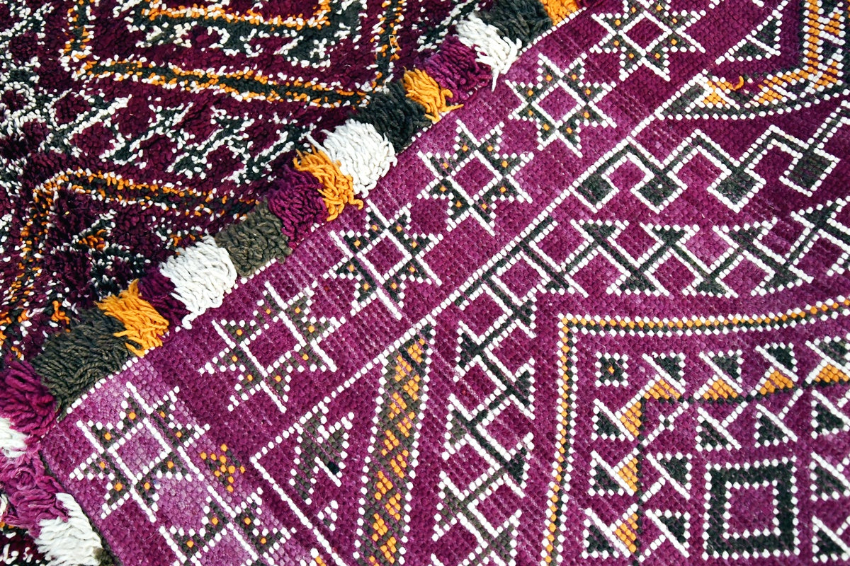 Maalem purple marmoucha rug immaculate back