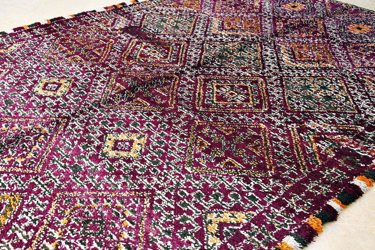 Maalem purple marmoucha rug immaculate side