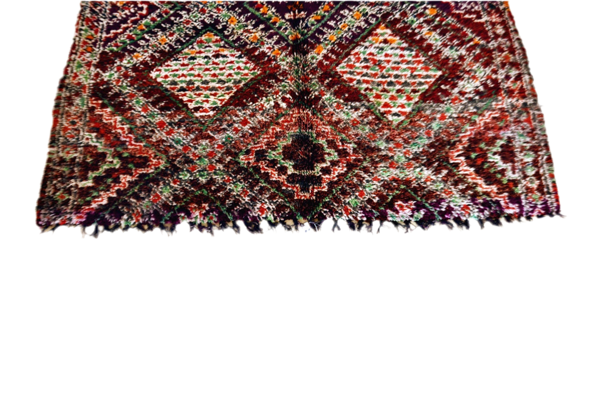 Midcentury Beni Mguild vintage rug tassels