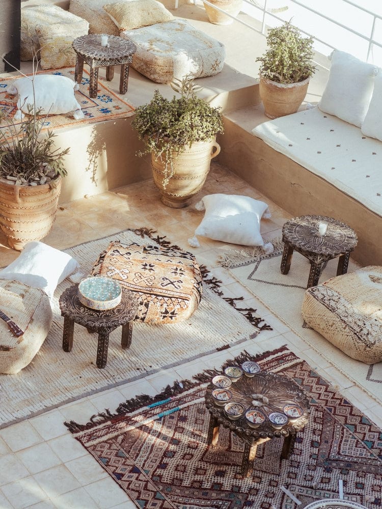 Boho Decor with Moroccan rugs and homeware in Taghazout