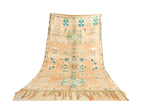 Peach green moroccan zemmour vintage rug carpet boho decor standing