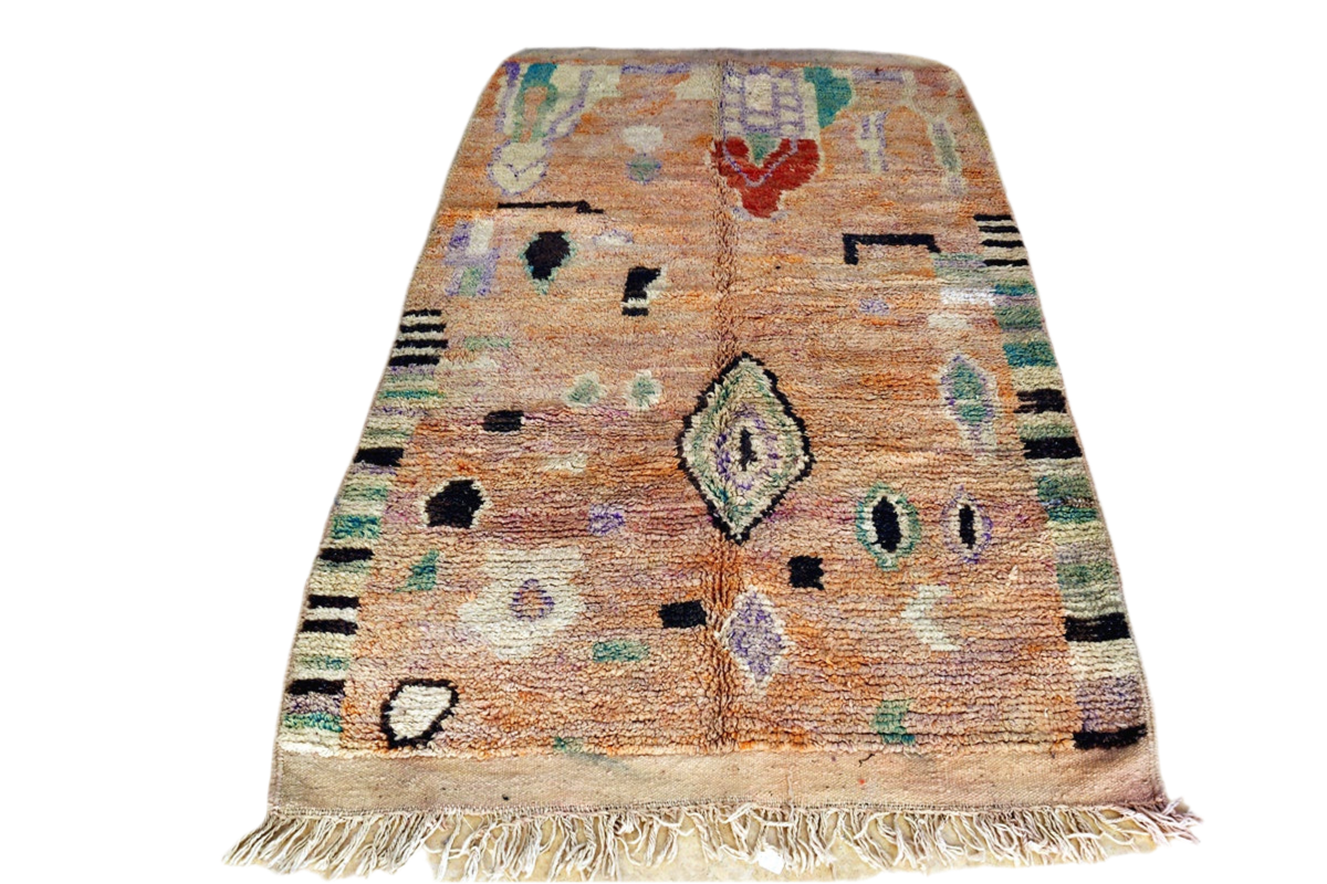 Peach mint abstract moroccan area rug full