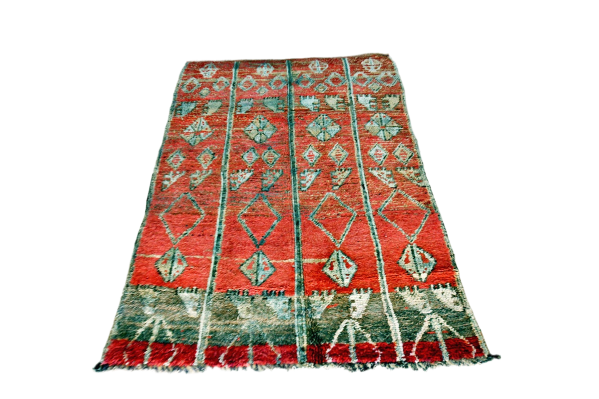 Pink blush vintage moroccan zemmour rug front