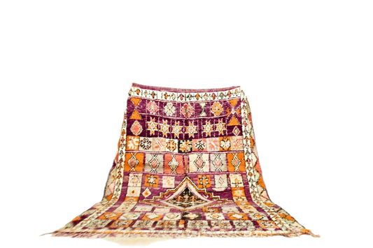 Purple orange epic vintage moroccan boujaad rug