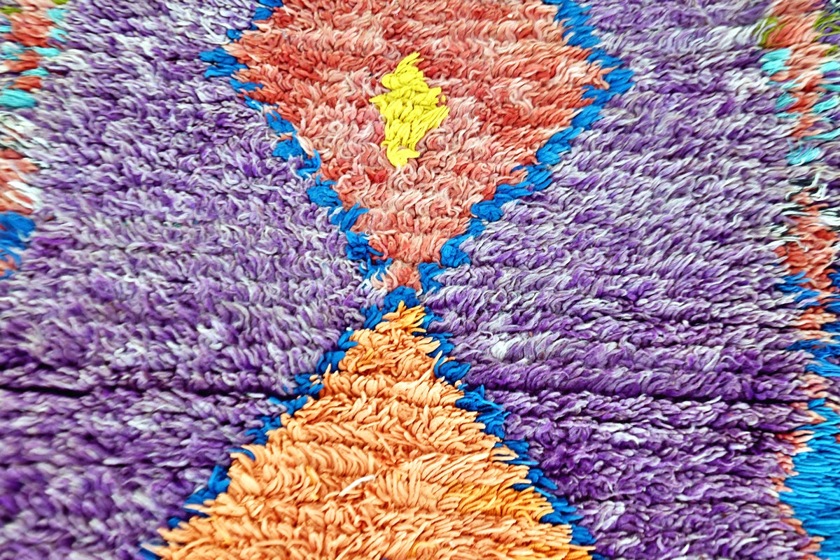Purple vintage moroccan runner close up