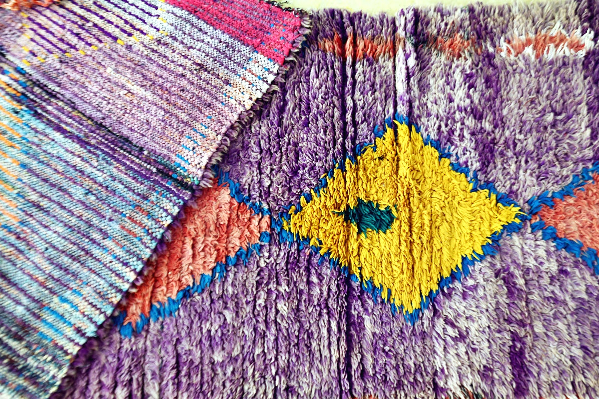 Purple vintage moroccan runner wool