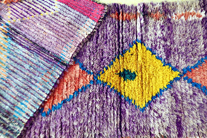 Purple vintage moroccan runner wool