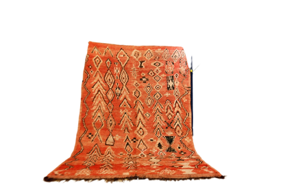 Red abstract vintage boujaad rug Moroccan morocco 