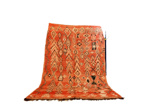 Red abstract vintage boujaad rug Moroccan morocco 