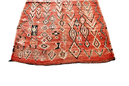 Red abstract vintage boujaad rug Moroccan morocco top