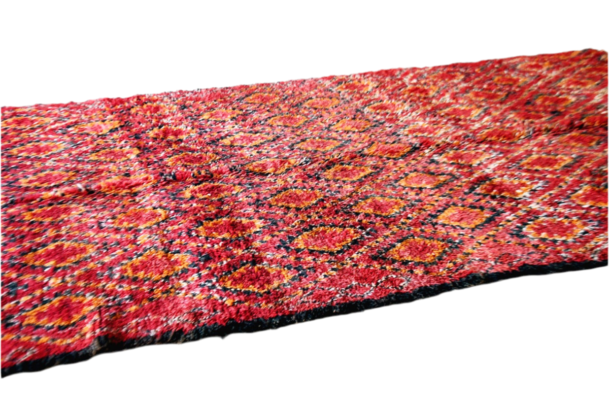 Red orange black beni mguild thick rug masterpiece