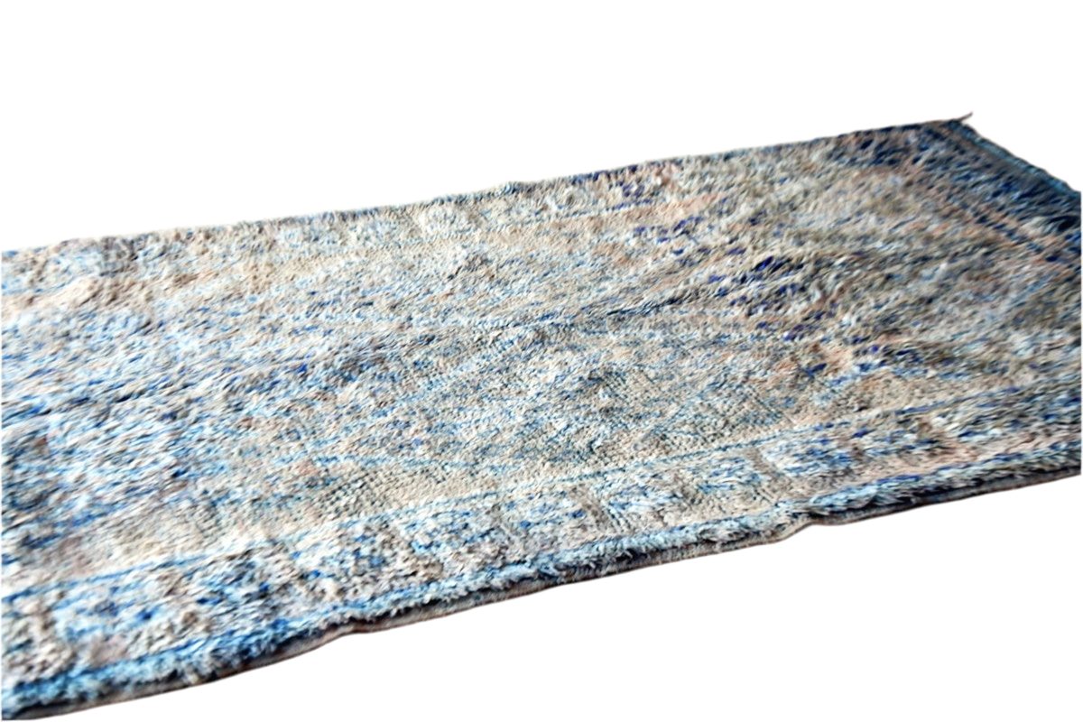 Sand blue plus beni mguild vintage rug indoor