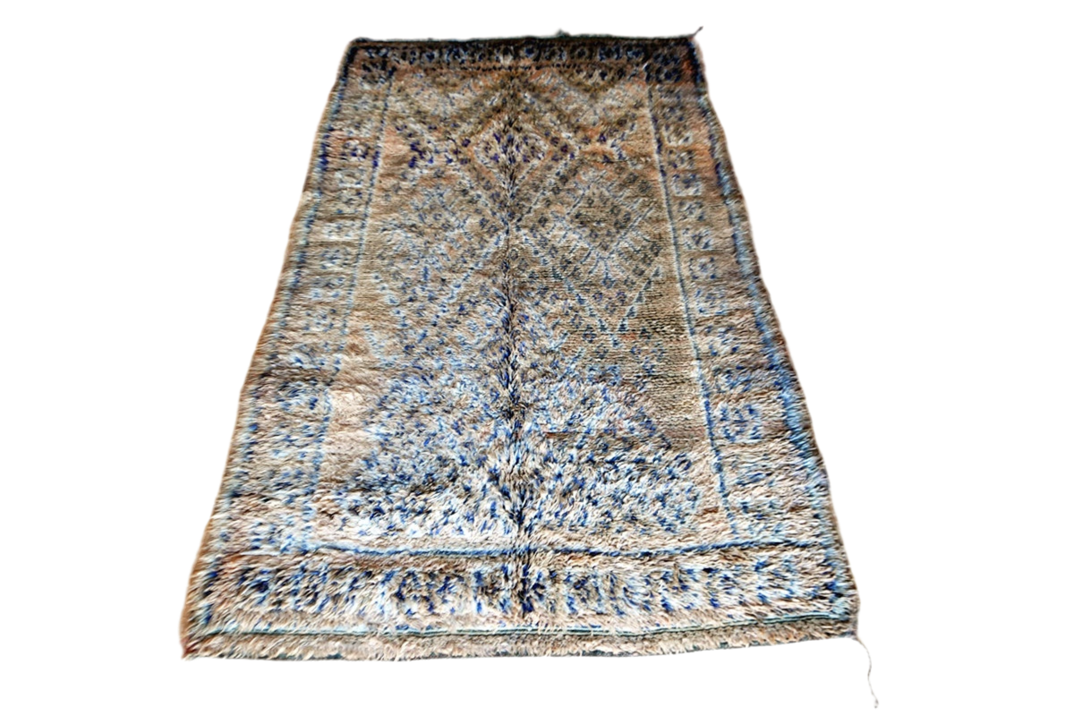 Sand blue plus beni mguild vintage rug indoor full