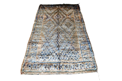 Sand blue plus beni mguild vintage rug indoor full