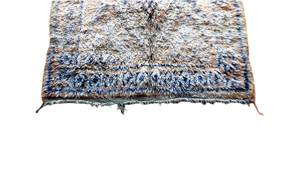 Sand blue plus beni mguild vintage rug indoor top