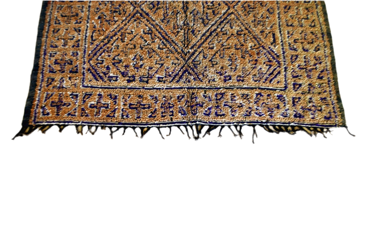 Sand purple Moroccan beni mguild vintage wool rug