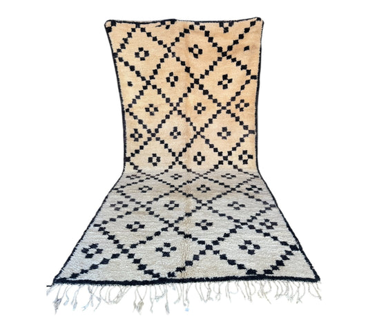 Squares diamond design beni ourain vintage rug morocco front