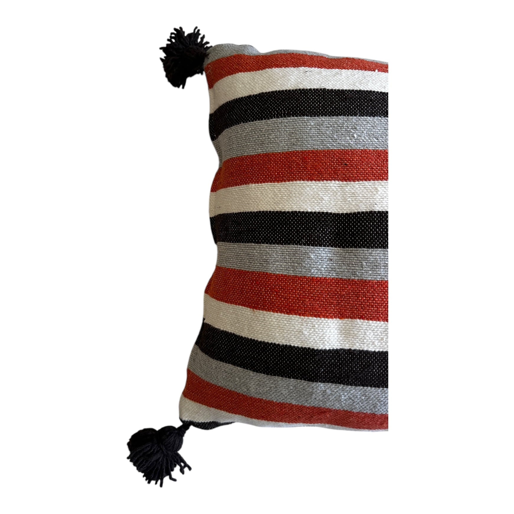 Striped pompom Moroccan cushion boho decor 