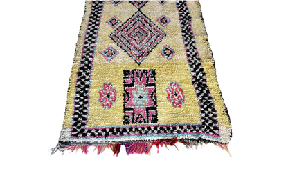 Yellow Boucherouit rug tassels