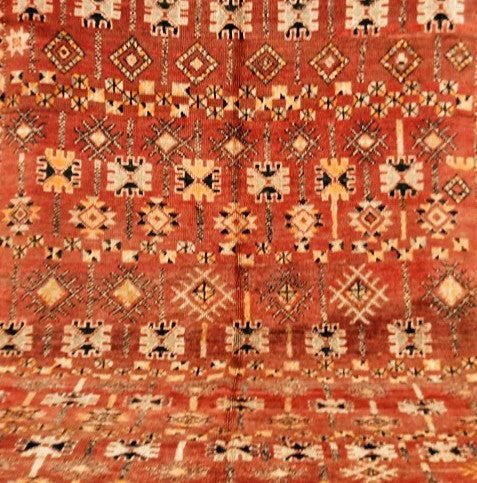 fin vintage zemmour teracotta rug