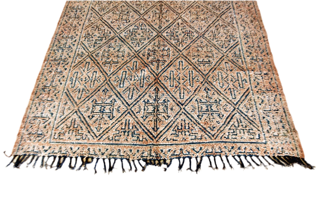 beige greu vintage beni mguil frontd rug morocco masterpiece tassels