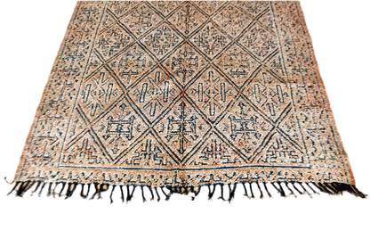 beige greu vintage beni mguil frontd rug morocco masterpiece tassels