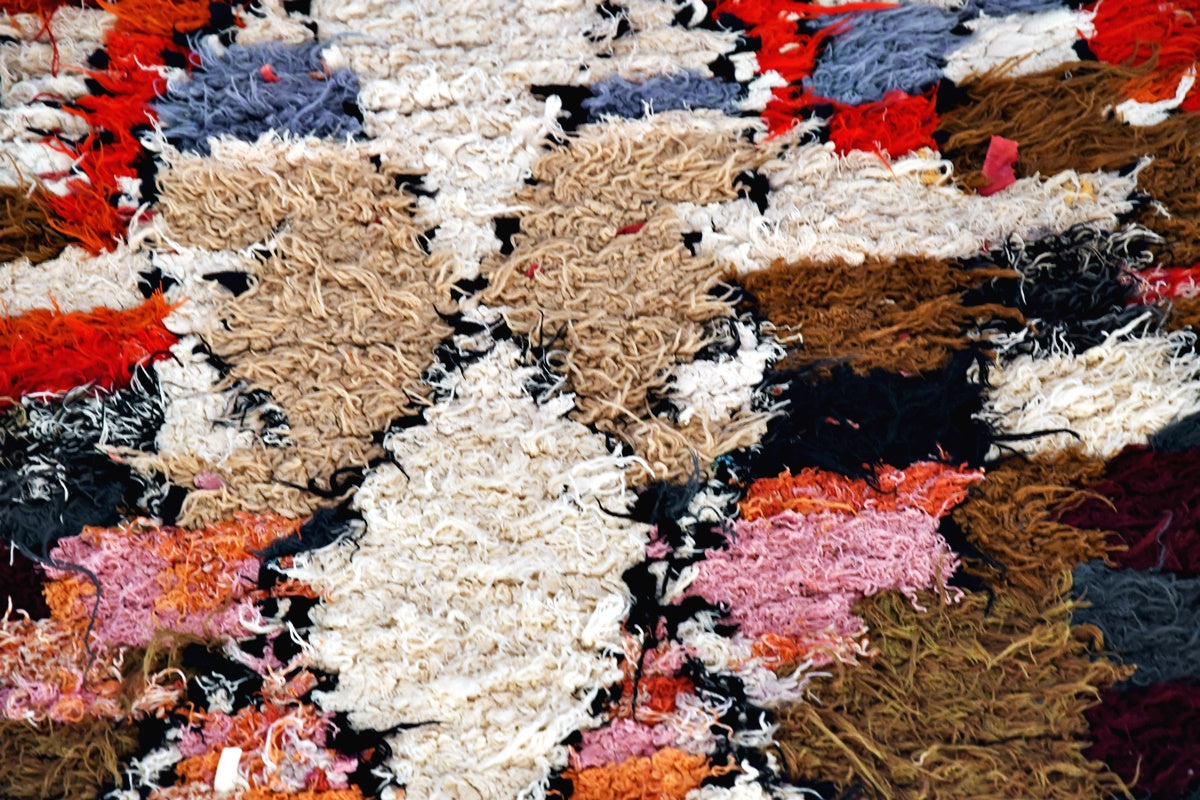 close up abstract boucherouit rug