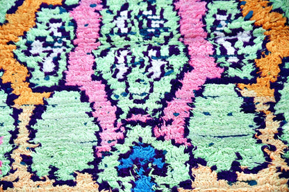 close up color pop boucherouite rug