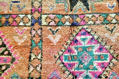 close up pastel beni mguild rug geometric