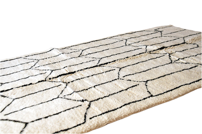 fertile black white moroccan beni mrirt rug