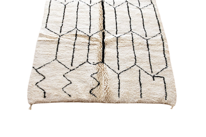fertile black white moroccan beni mrirt rug top