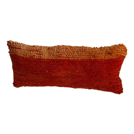 orange boujaad moroccan wool cushion pillow lumbar