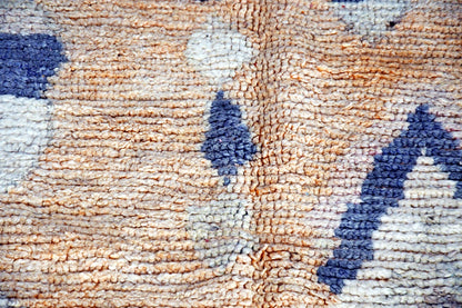peach blue moroccan boujaad rug close